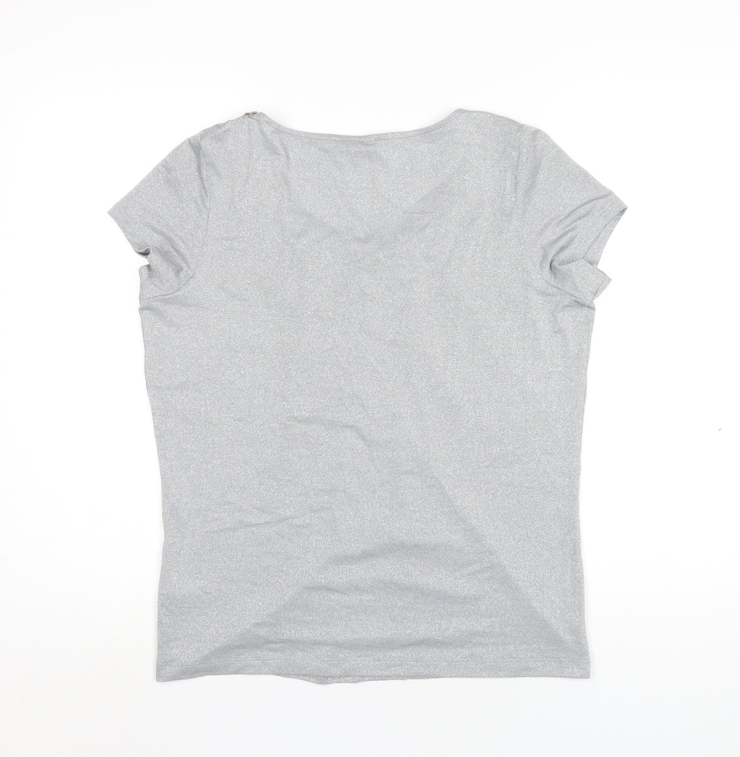 Womens UK Size 14 Per Una Grey Basic T-Shirt