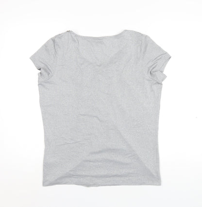Womens UK Size 14 Per Una Grey Basic T-Shirt