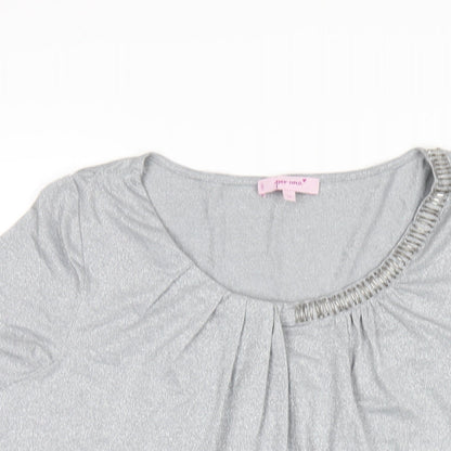 Womens UK Size 14 Per Una Grey Basic T-Shirt