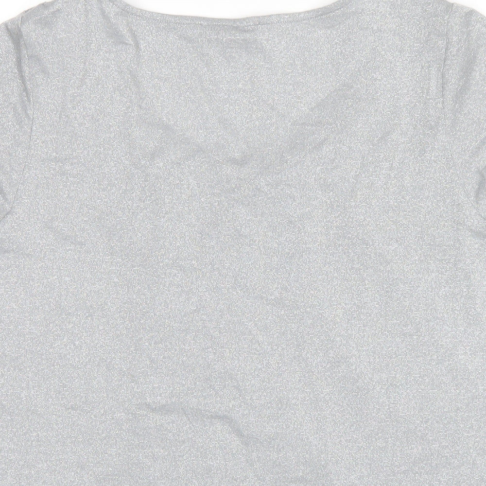 Womens UK Size 14 Per Una Grey Basic T-Shirt