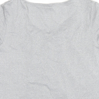 Womens UK Size 14 Per Una Grey Basic T-Shirt