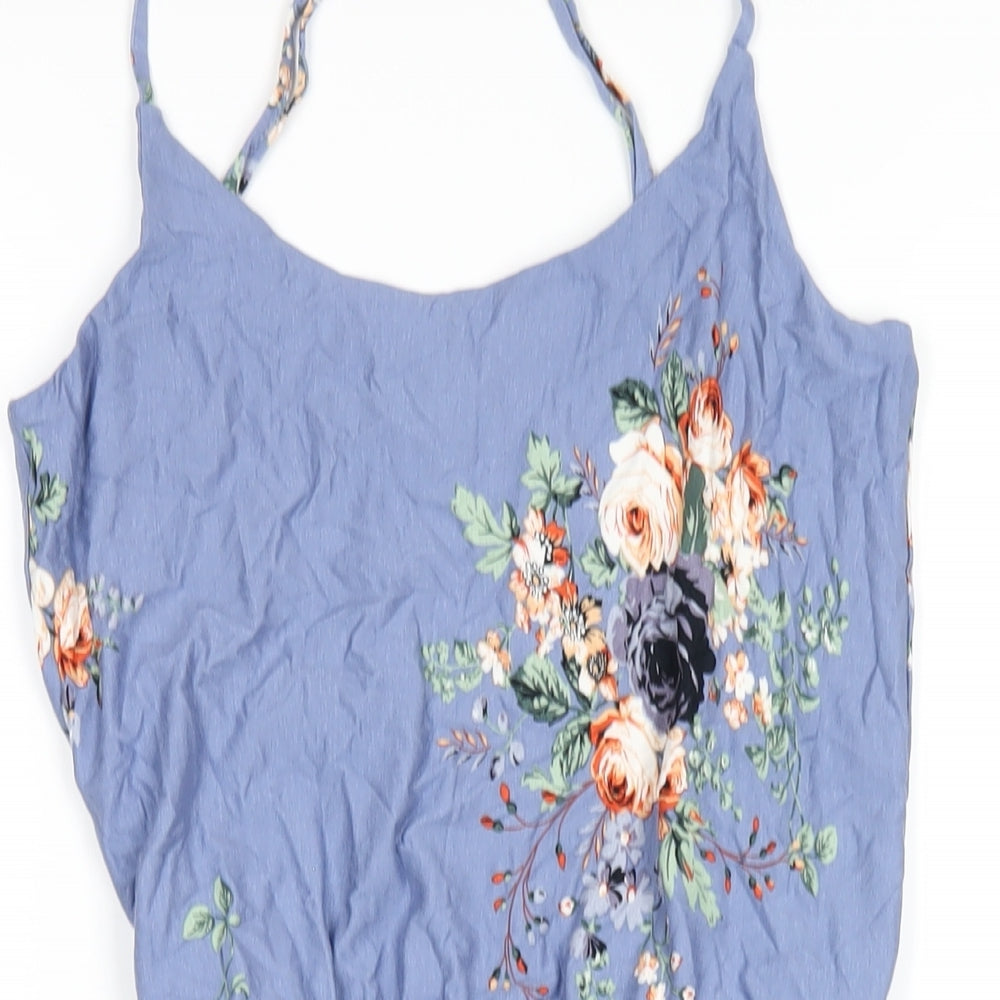 Oasis Womens Multicoloured Floral Viscose A-Line Size S Scoop Neck Pullover