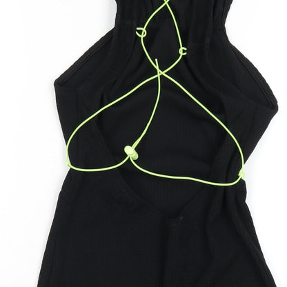 Skinny Dip Womens Black Polyester Bodycon Size 8 Round Neck Pullover