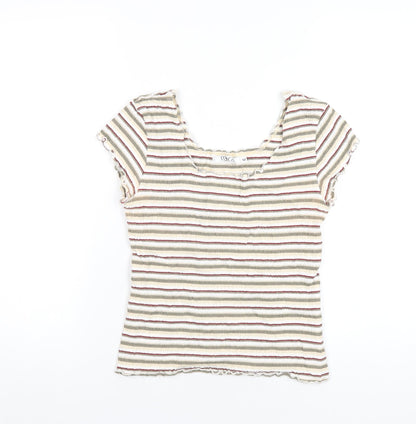 Womens UK Size M M&Co Multicoloured Basic T-Shirt