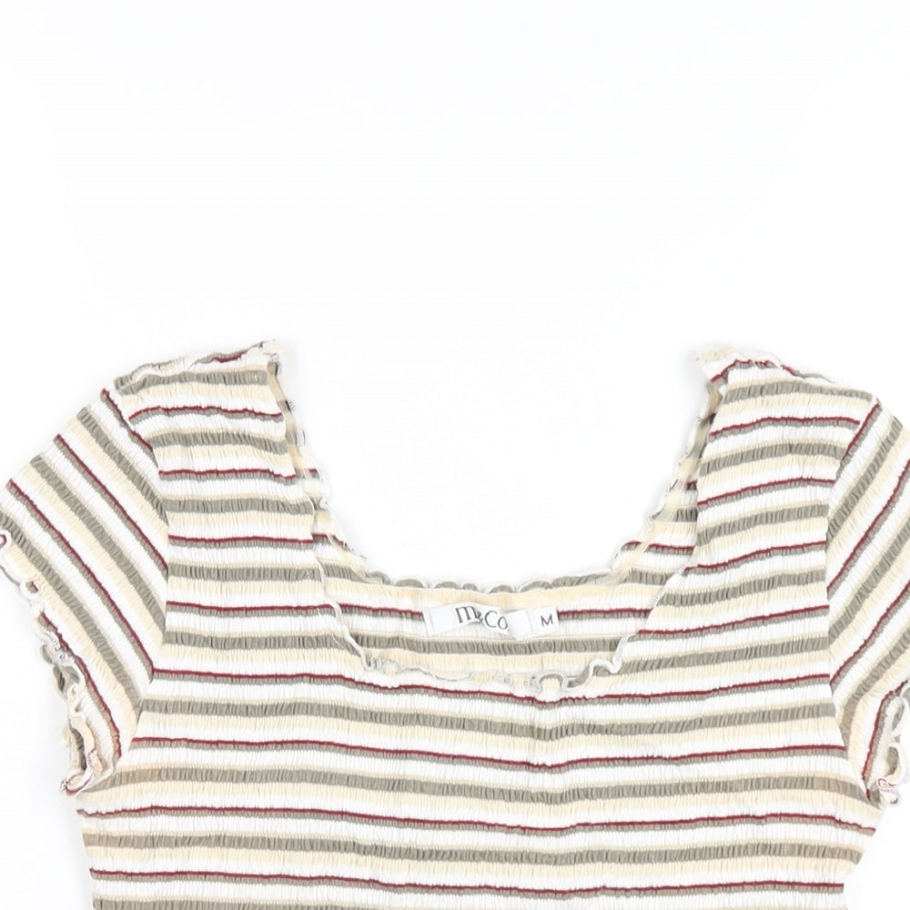 Womens UK Size M M&Co Multicoloured Basic T-Shirt