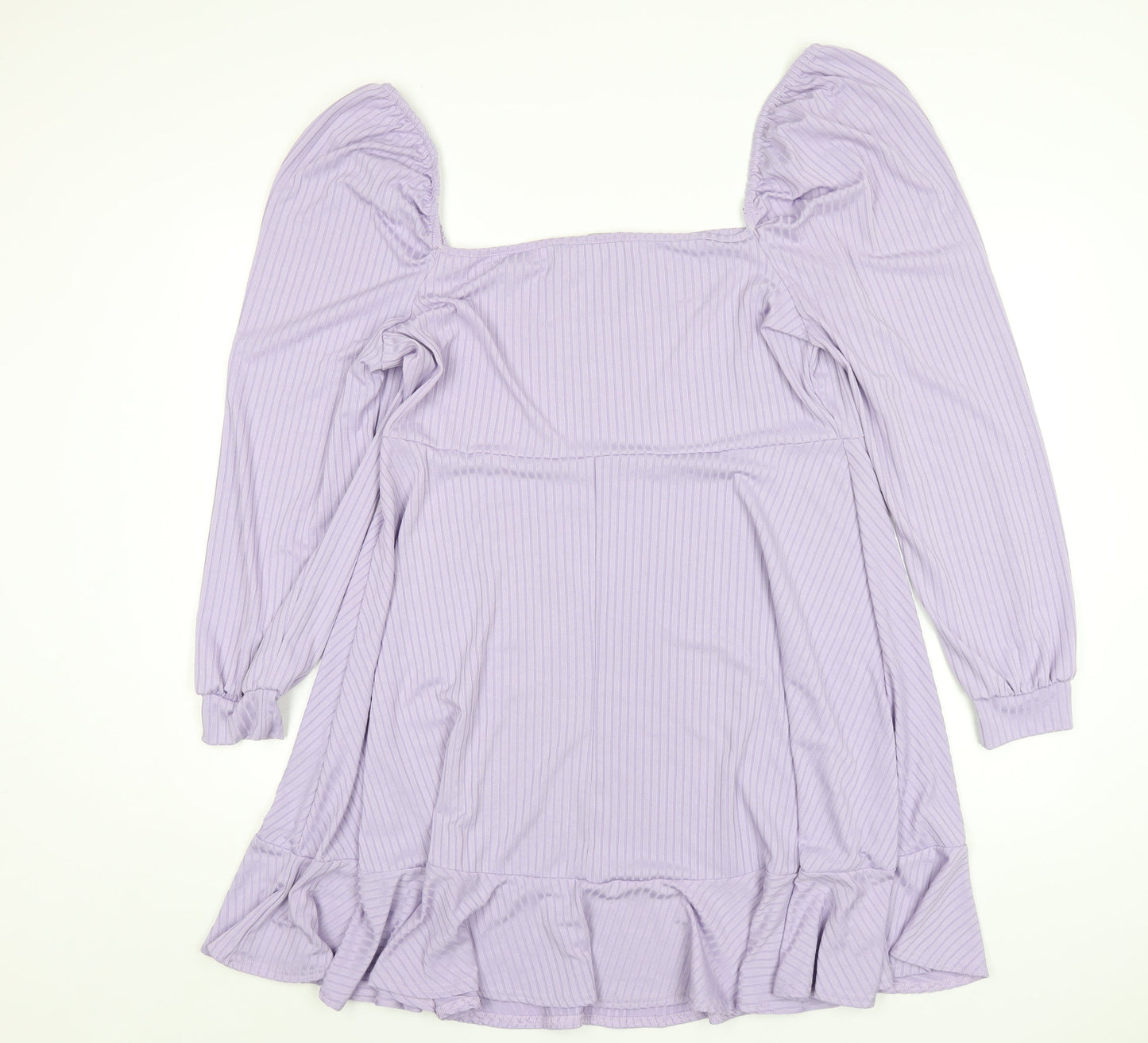 Boohoo Womens Purple Polyester A-Line Size 20 Square Neck Pullover