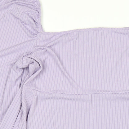 Boohoo Womens Purple Polyester A-Line Size 20 Square Neck Pullover
