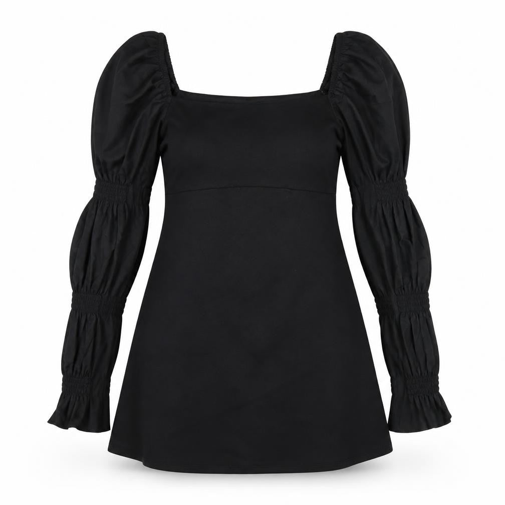 Topshop Womens Black Polyester A-Line Size 14 Square Neck Pullover