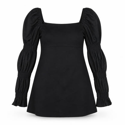 Topshop Womens Black Polyester A-Line Size 14 Square Neck Pullover