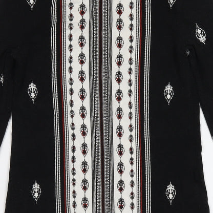 River Island Womens Multicoloured Geometric Viscose Bodycon Size 8 Round Neck Pullover