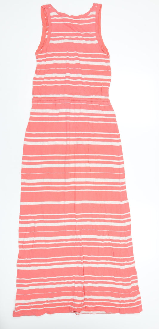 Gap Womens Pink Striped Cotton Tank Dress Size S Scoop Neck Pullover