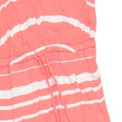 Gap Womens Pink Striped Cotton Tank Dress Size S Scoop Neck Pullover