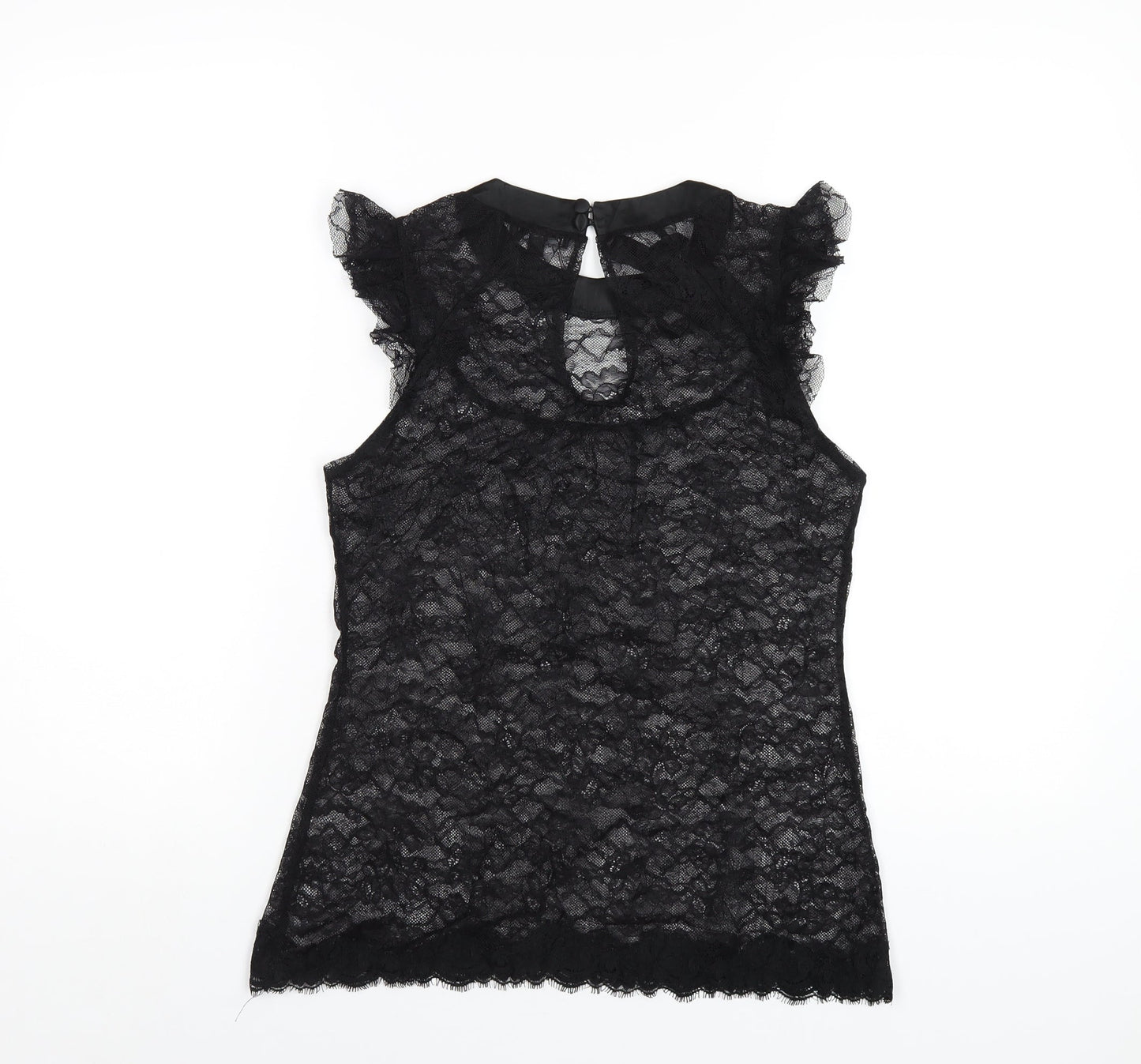 Womens UK Size 12 Warehouse Black Basic T-Shirt