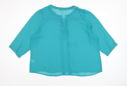 Womens UK Size 24 David Emanuel Green Basic Blouse
