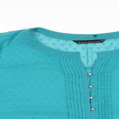 Womens UK Size 24 David Emanuel Green Basic Blouse