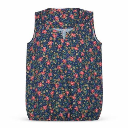 Ohma! Womens Multicoloured Floral Polyester Basic T-Shirt Size M V-Neck