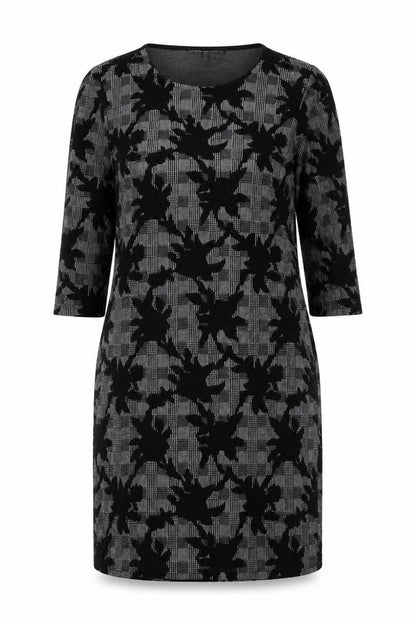 Jessica Graaf Womens Black Geometric Polyester A-Line Size M Round Neck Pullover