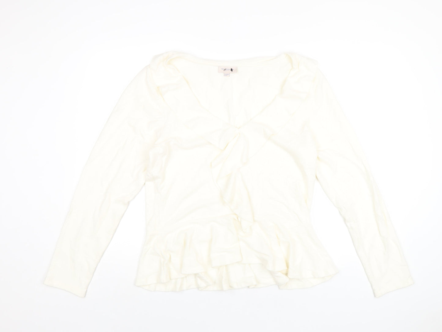Only Carmakoma Womens Ivory V-Neck Acrylic Pullover Jumper Size 18