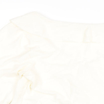 Only Carmakoma Womens Ivory V-Neck Acrylic Pullover Jumper Size 18