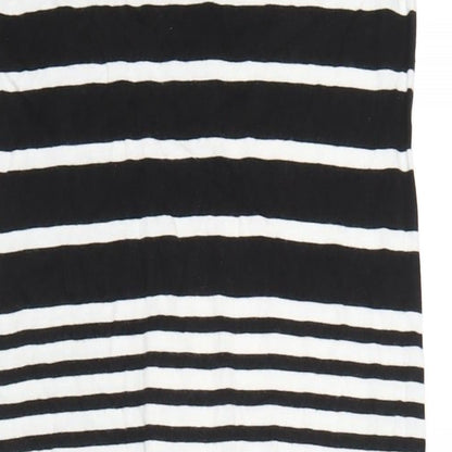 Gap Womens Black Striped Cotton Slip Dress Size S Round Neck Pullover
