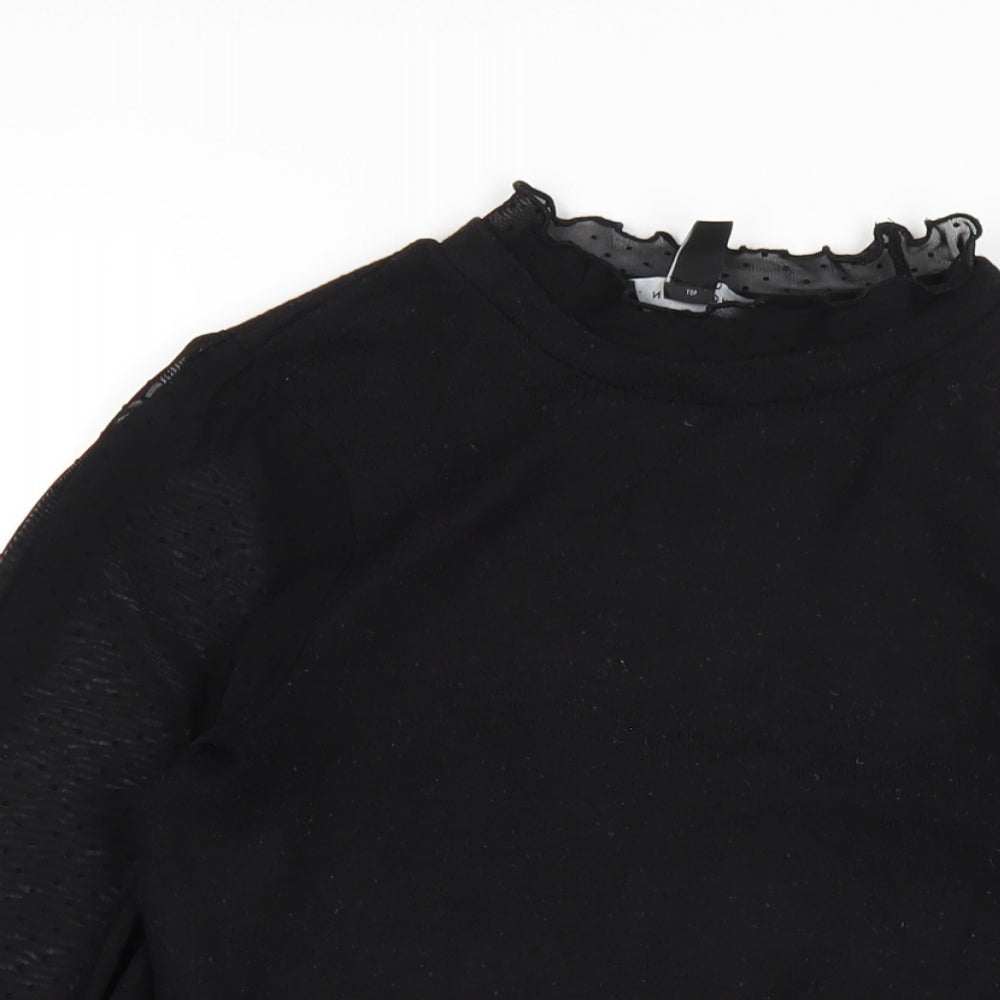 Womens UK Size 6 New Look Black Basic T-Shirt