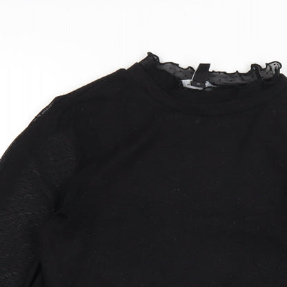Womens UK Size 6 New Look Black Basic T-Shirt