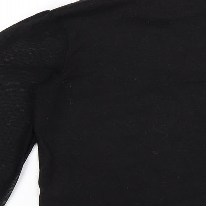 Womens UK Size 6 New Look Black Basic T-Shirt