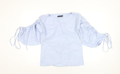 Womens UK Size 8 Marks and Spencer Blue Basic T-Shirt