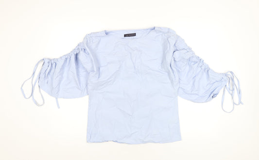 Womens UK Size 8 Marks and Spencer Blue Basic T-Shirt