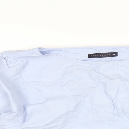 Womens UK Size 8 Marks and Spencer Blue Basic T-Shirt