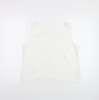 Womens UK Size 16 Marks and Spencer White Basic Tank