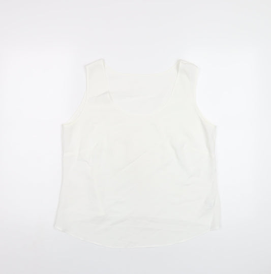 Womens UK Size 16 Marks and Spencer White Basic Tank