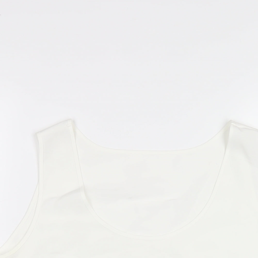 Womens UK Size 16 Marks and Spencer White Basic Tank