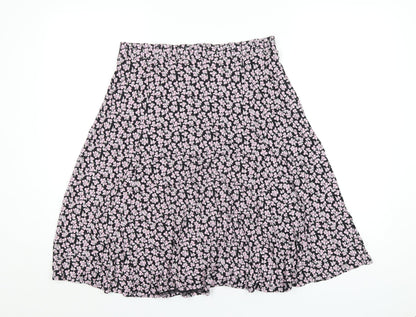 Classic Womens Pink Floral Viscose A-Line Skirt Size 32