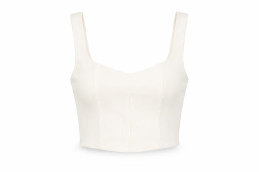 Womens UK Size S Stradivarius Ivory Cropped T-Shirt