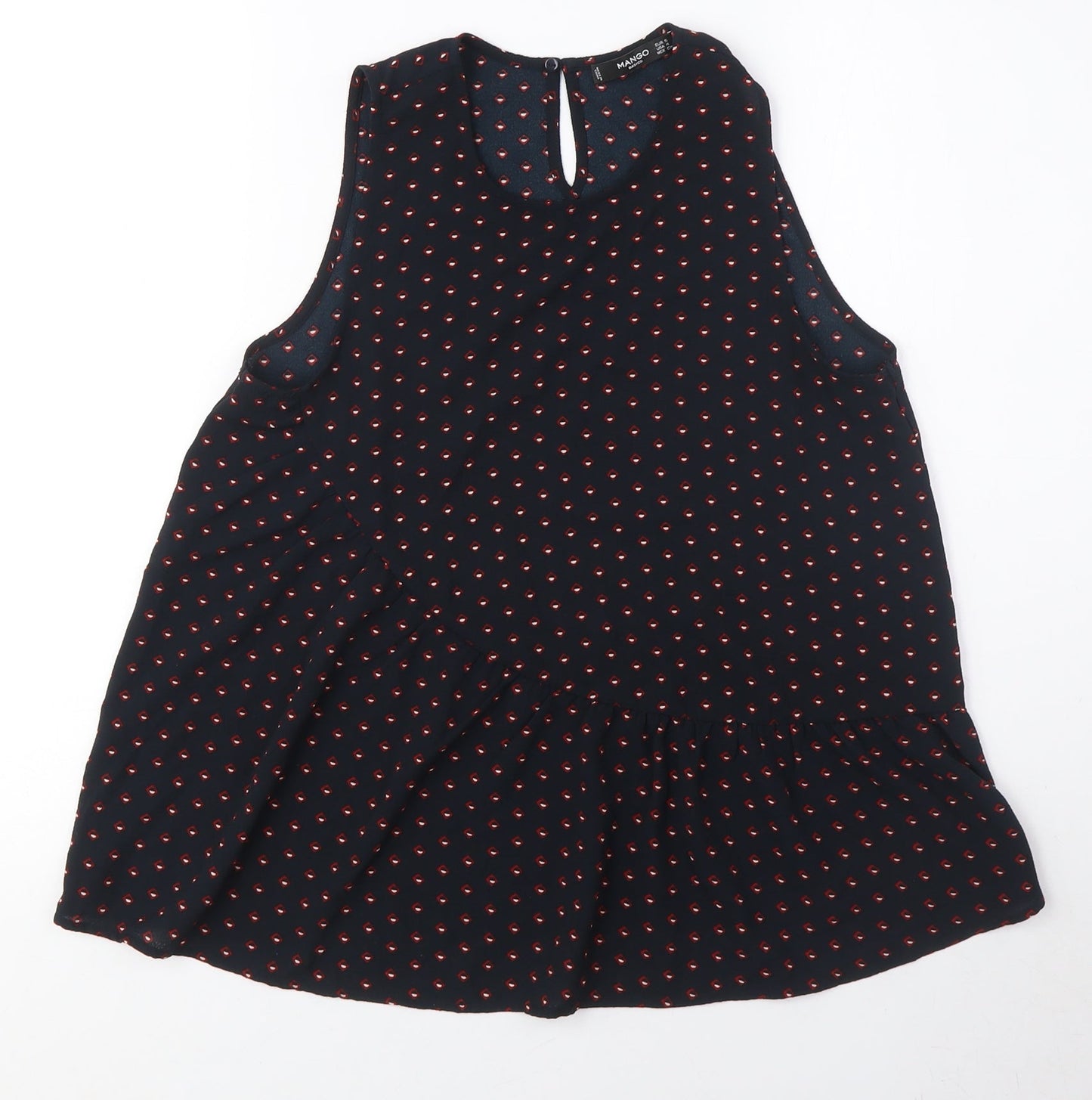 Womens UK Size L Mango Black Tunic Blouse
