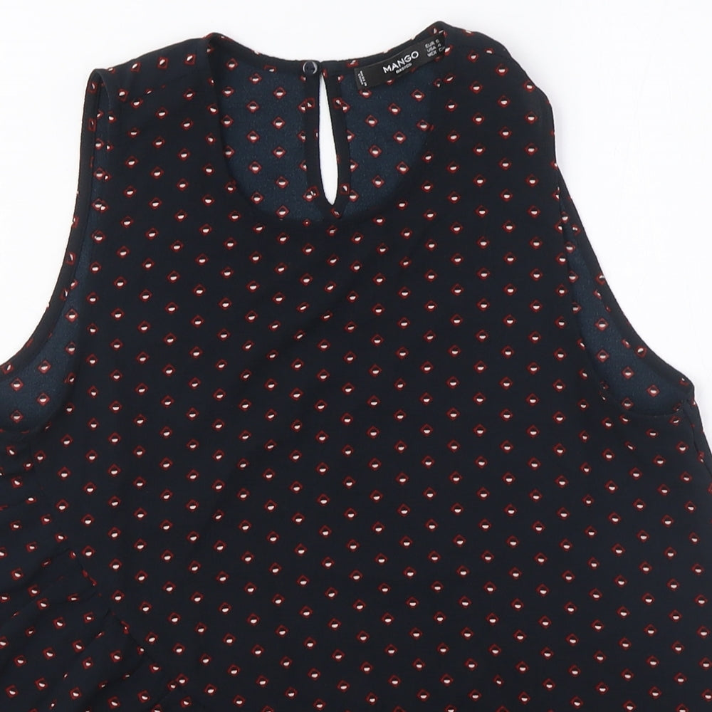 Womens UK Size L Mango Black Tunic Blouse