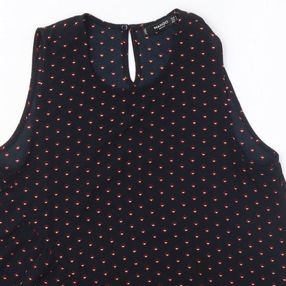 Womens UK Size L Mango Black Tunic Blouse