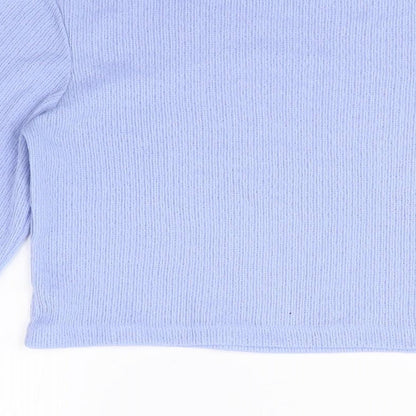 Womens UK Size M Zara Blue Cropped T-Shirt