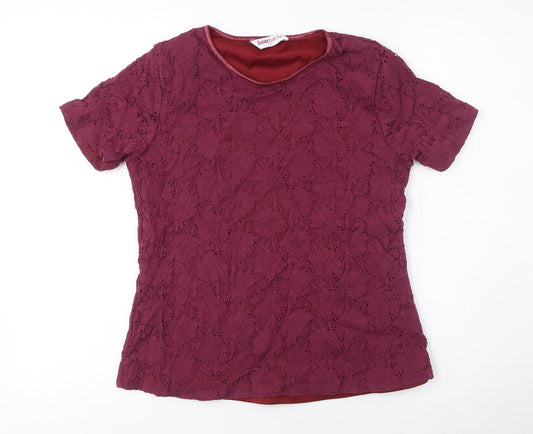 Womens UK Size S Bonmarché Red Basic T-Shirt