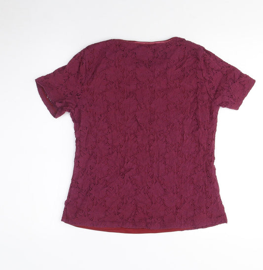 Womens UK Size S Bonmarché Red Basic T-Shirt