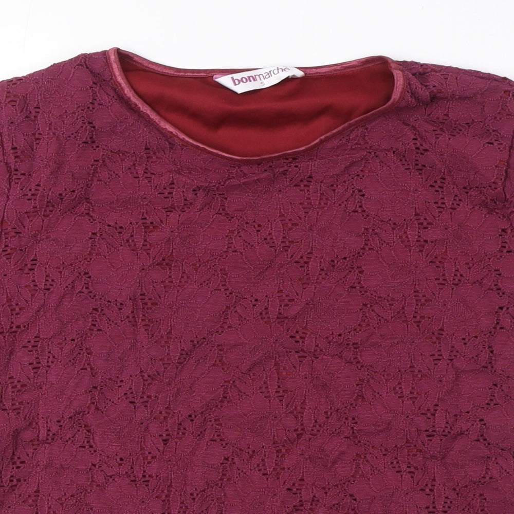 Womens UK Size S Bonmarché Red Basic T-Shirt
