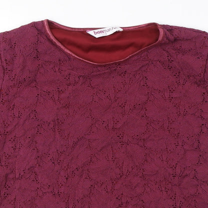Womens UK Size S Bonmarché Red Basic T-Shirt