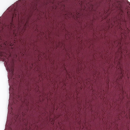 Womens UK Size S Bonmarché Red Basic T-Shirt