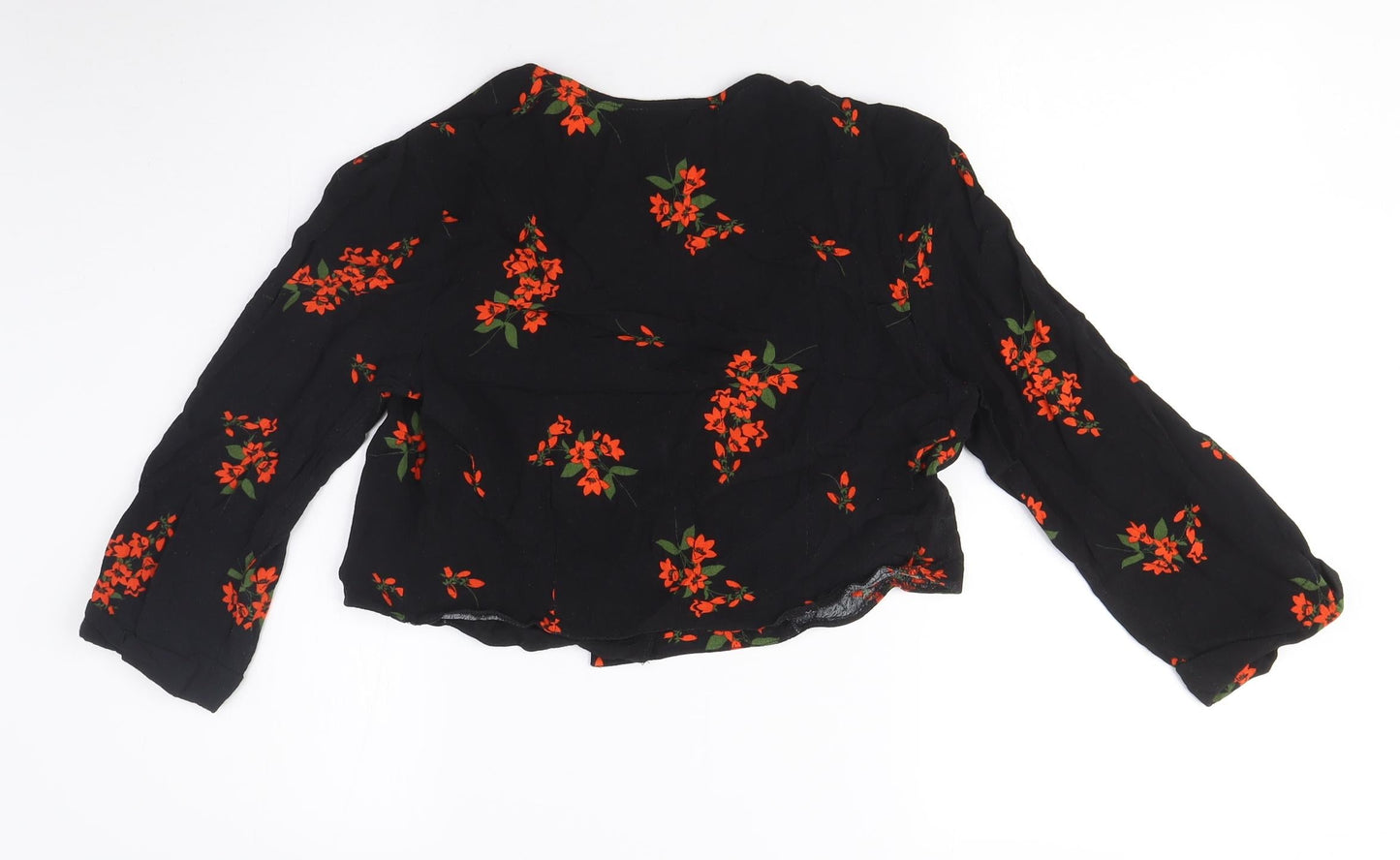 Womens UK Size UK 10 New Look Black Cropped Blouse