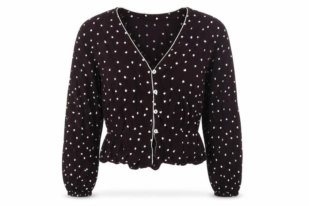Womens UK Size 8 Topshop Black Wrap Blouse