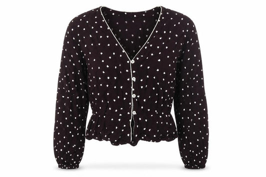 Womens UK Size 8 Topshop Black Wrap Blouse