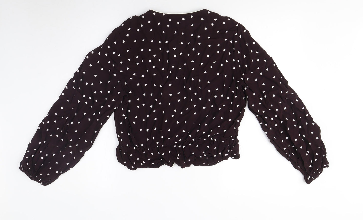 Womens UK Size 8 Topshop Black Wrap Blouse