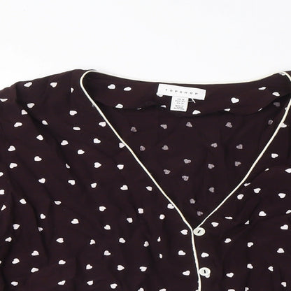 Womens UK Size 8 Topshop Black Wrap Blouse
