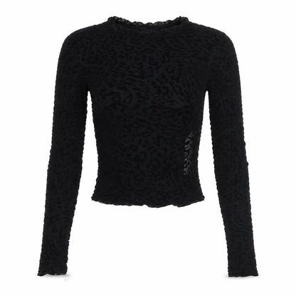 Womens UK Size S Bershka Black Cropped Blouse